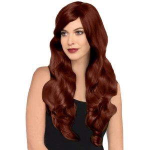 Wonderland Premium Natural Long Wavy Adult Halloween Wig Chocolate